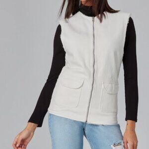 Lola Jeans Ava Sherpa Reversible Vest , Ivory Sz M a609208